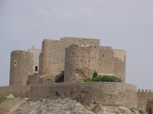 Medieval castle at top of Cerro Calderico in Consuegra